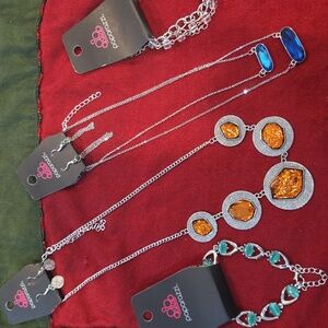 Paparazzi 2 Necklace & Earrings Sets 2 Bracelets